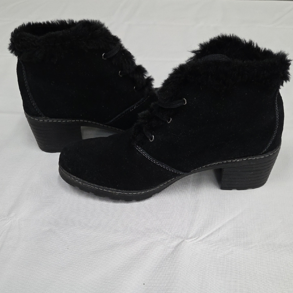 Sporto Black Heeled Fur Boots